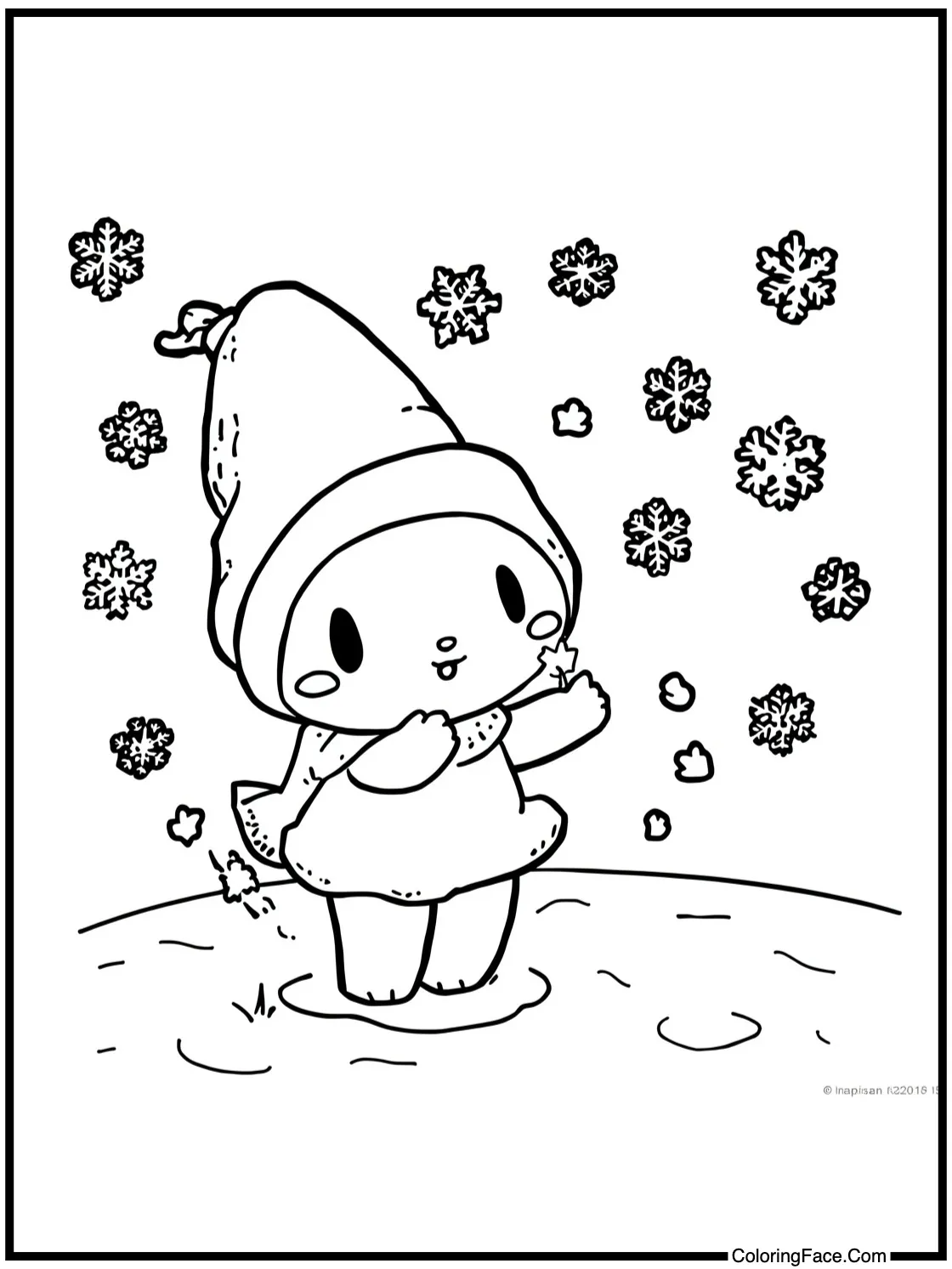 catching snowflakes gently.