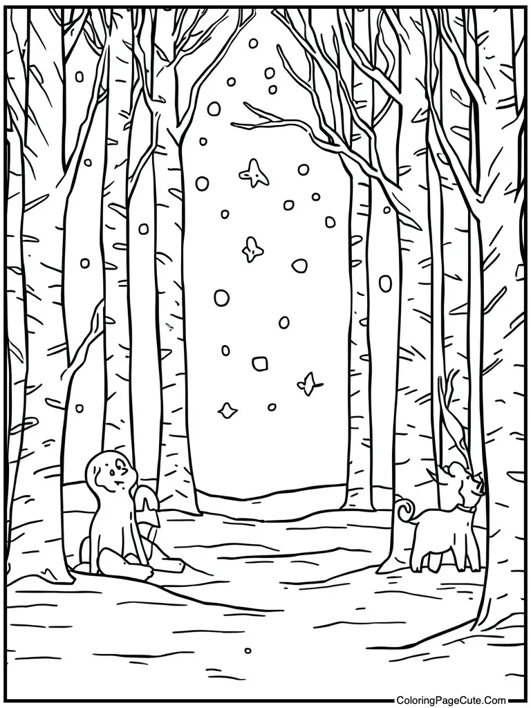 Snowy forest background