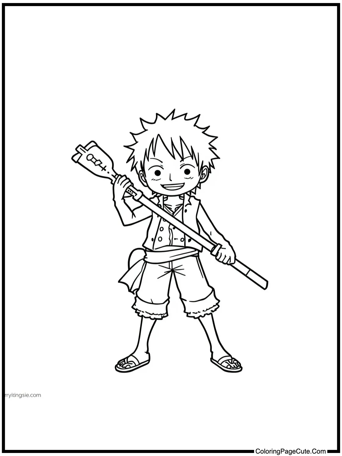 Zoro training peacefully.