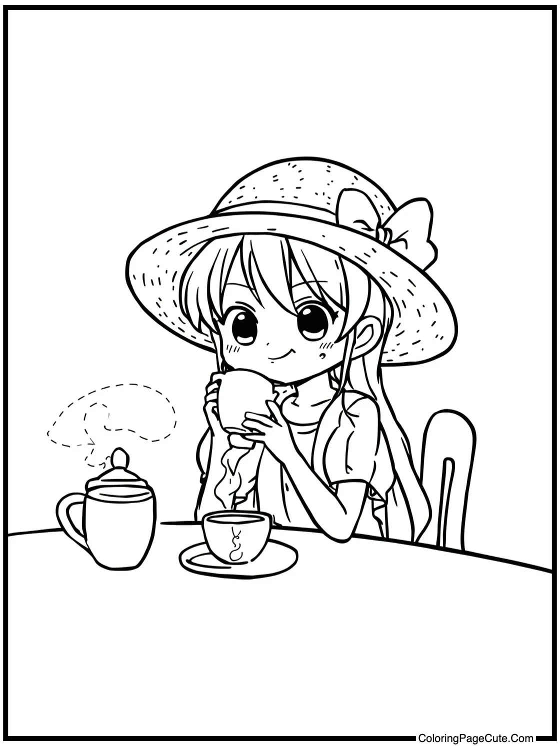 Brook enjoying tea.