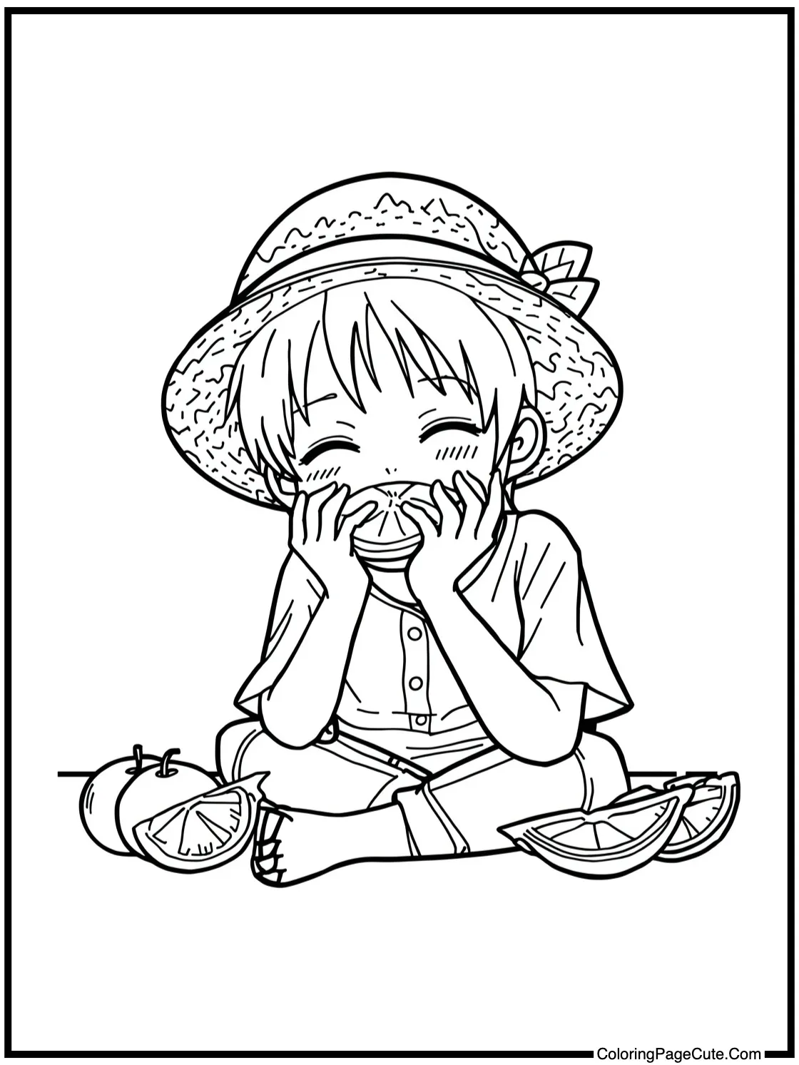 Nami enjoying oranges.