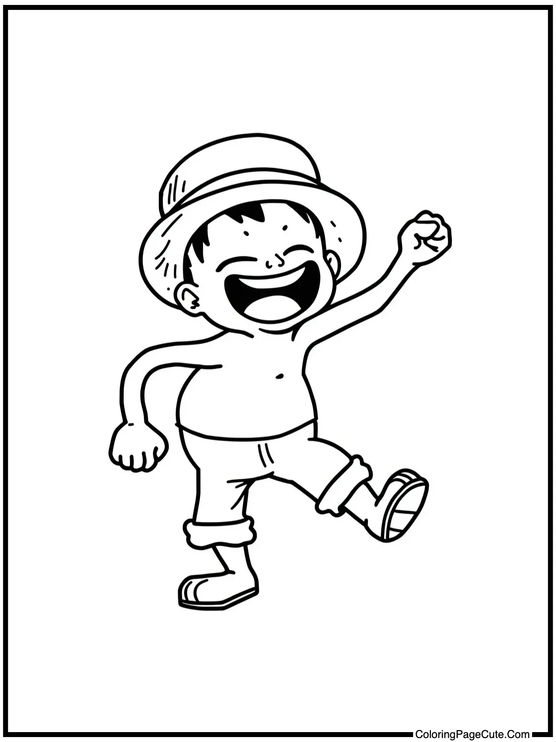 Franky dancing joyfully.