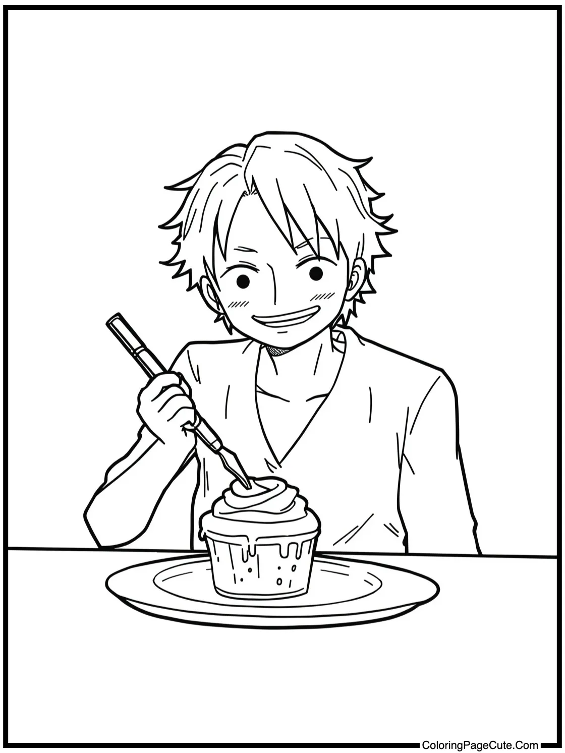 Sanji making desserts.