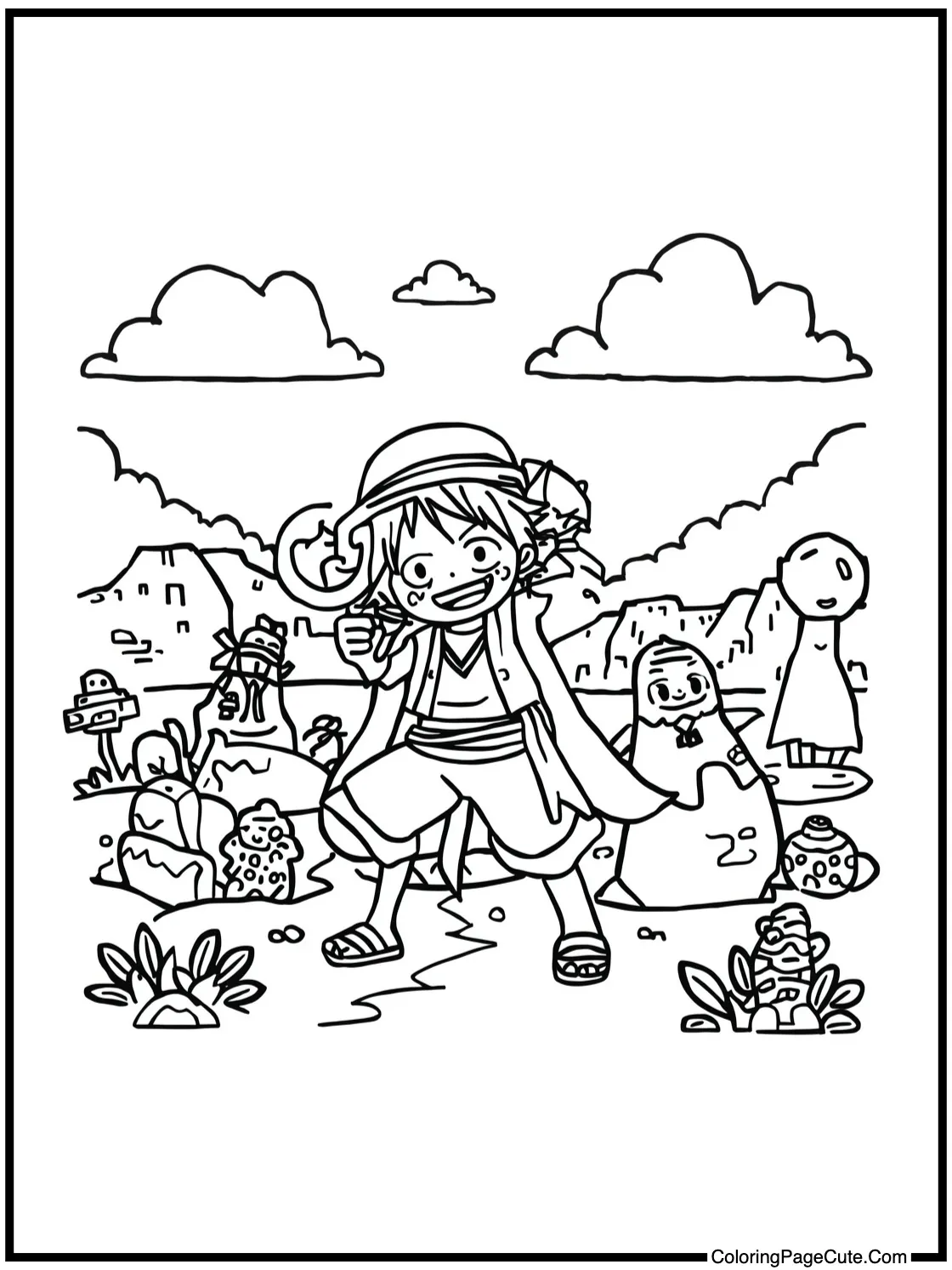 Zoro exploring new places.