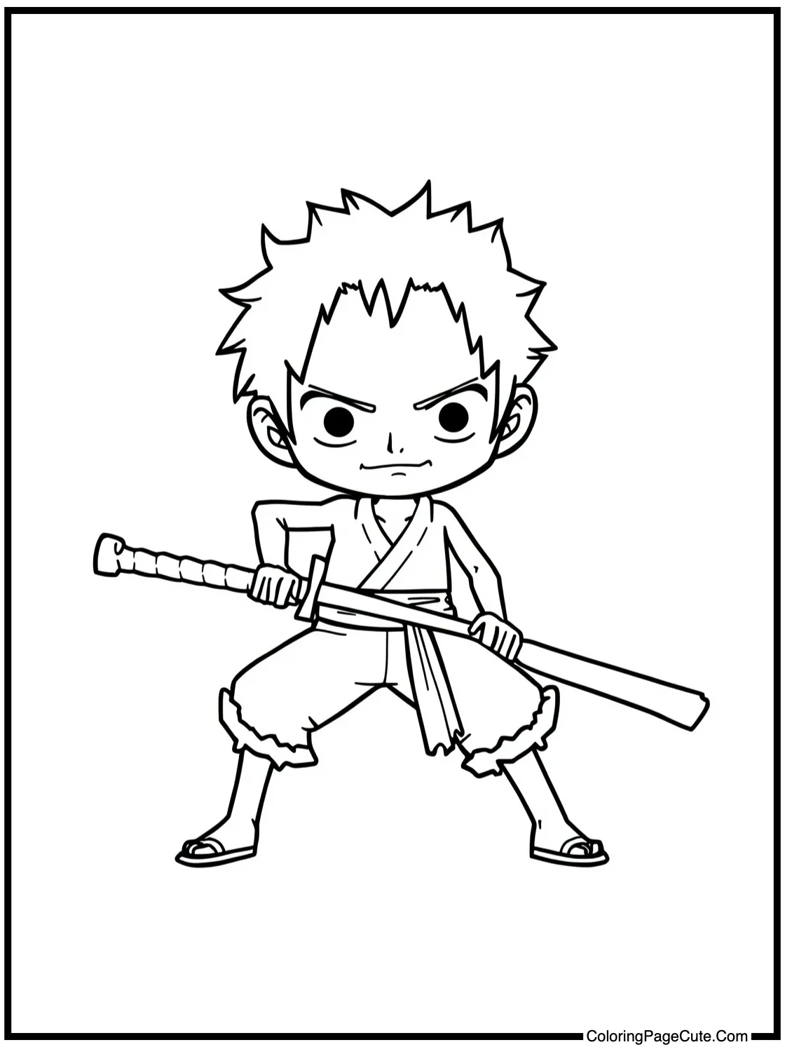 Zoro practicing his skills.