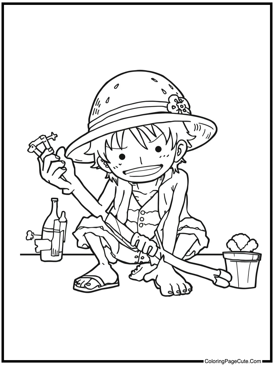 Usopp inventing something new.