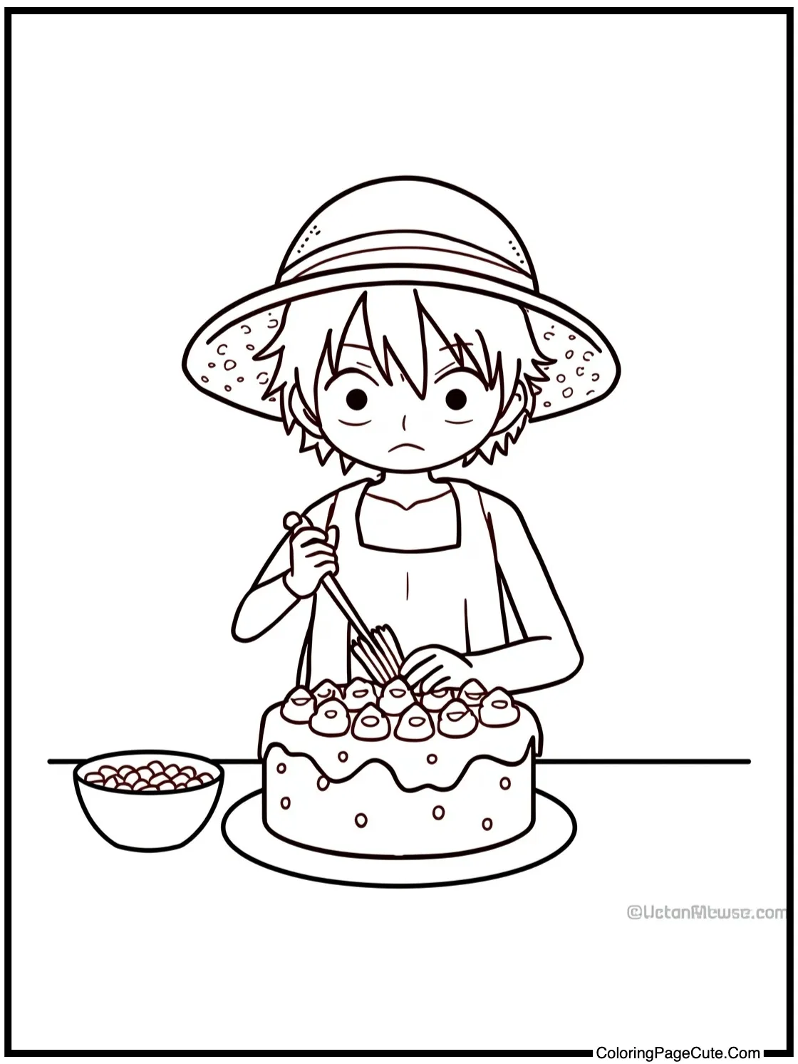Sanji baking a cake.