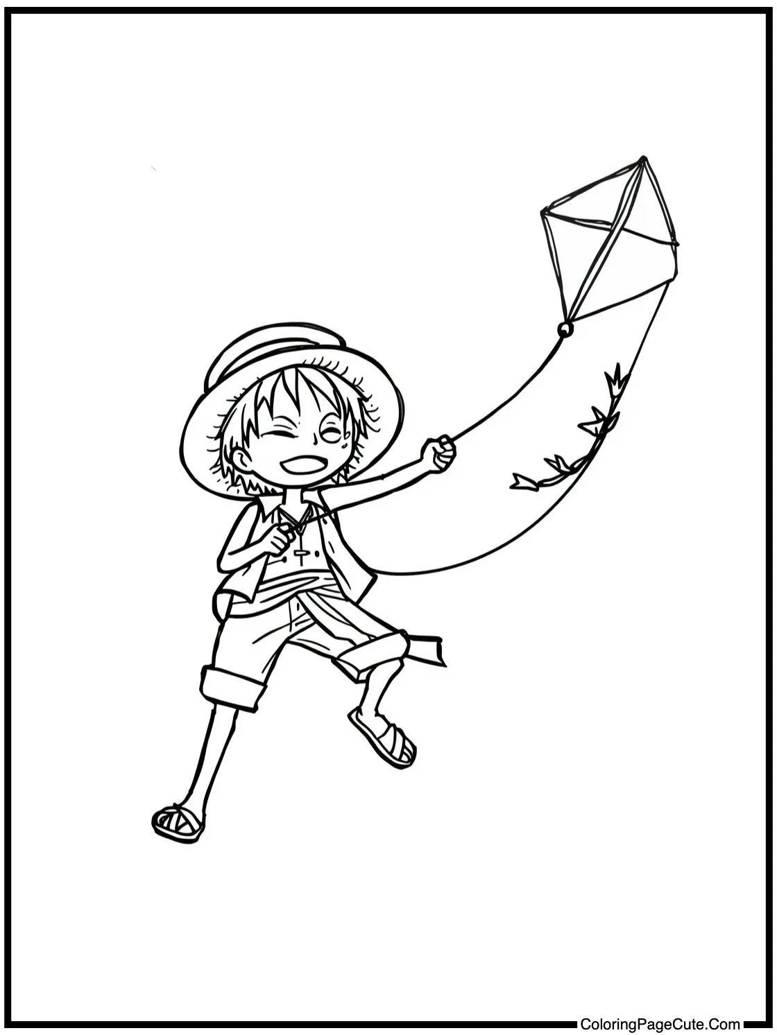 Usopp flying a kite.