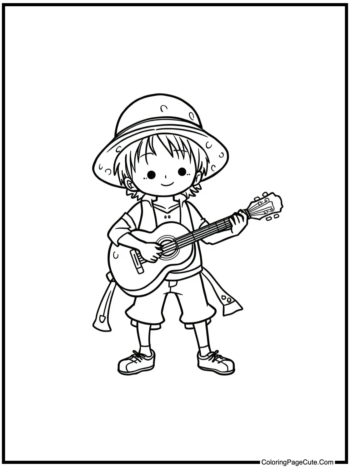 Brook playing music.