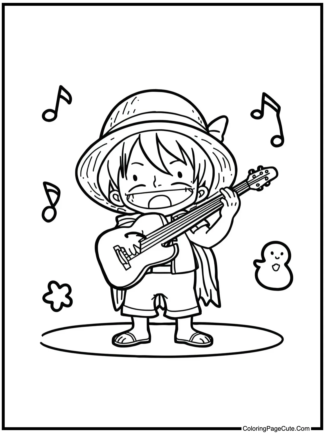 Brook playing happy melodies.