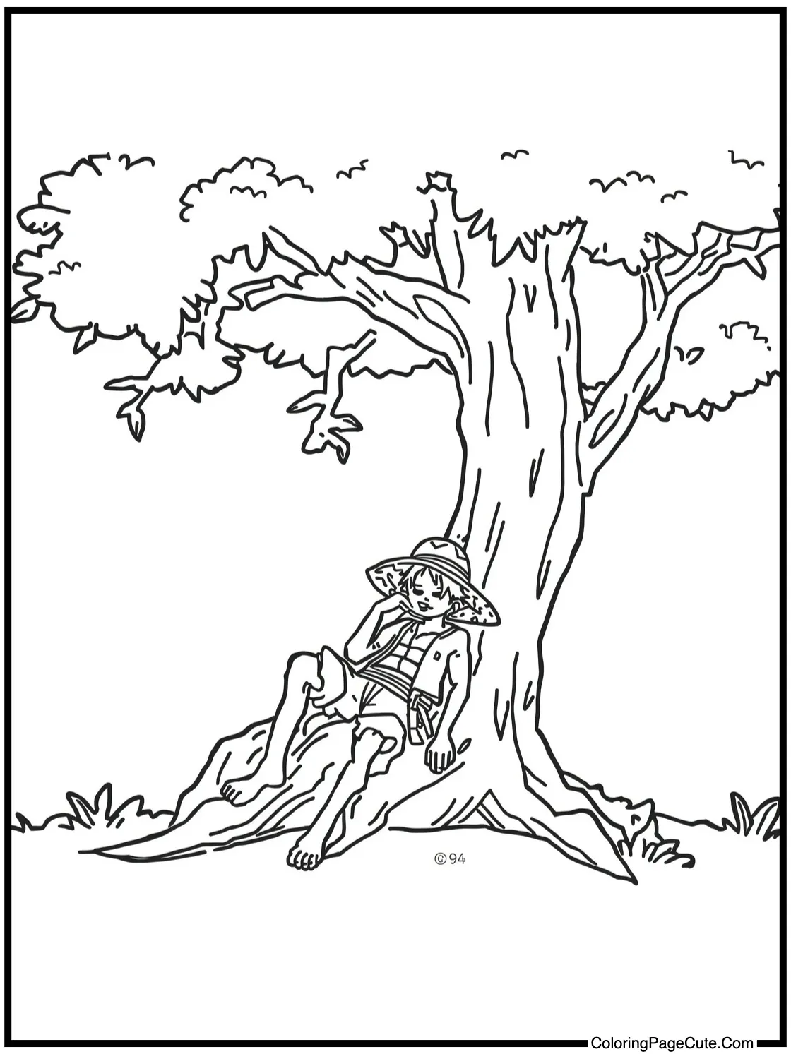 Zoro resting under tree.