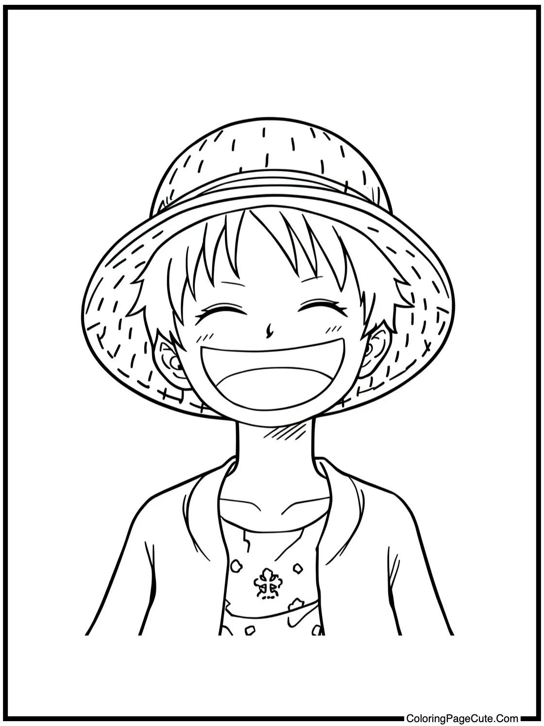 Luffy smiling brightly.