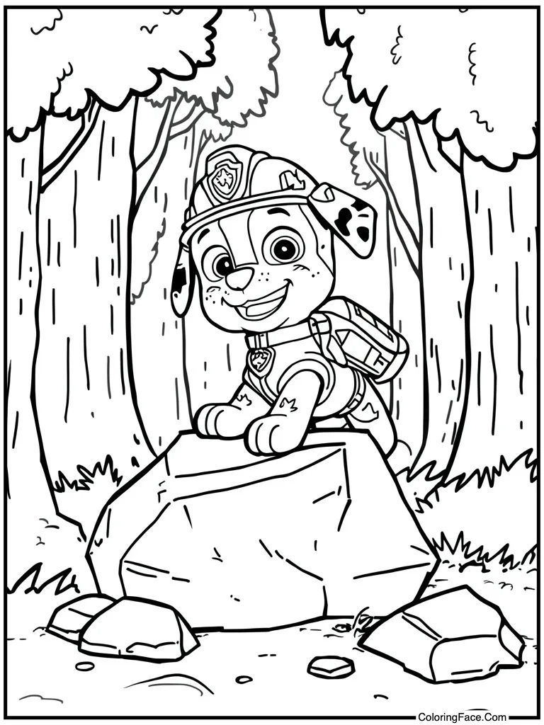 Construction pup lifting rocks