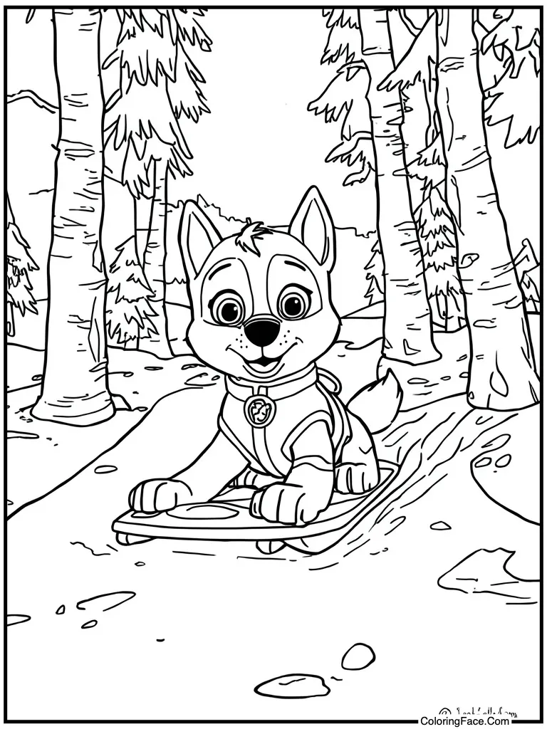 Husky sliding on ice