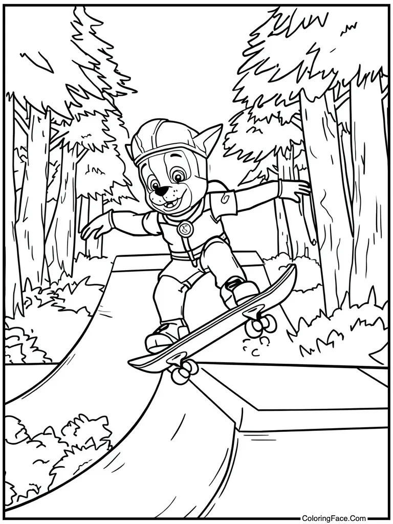 Skateboarding on half pipe