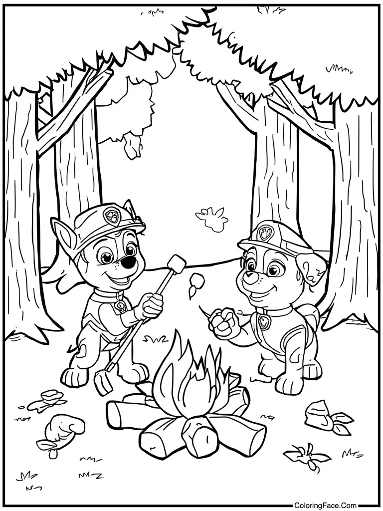 Roasting marshmallows on fire