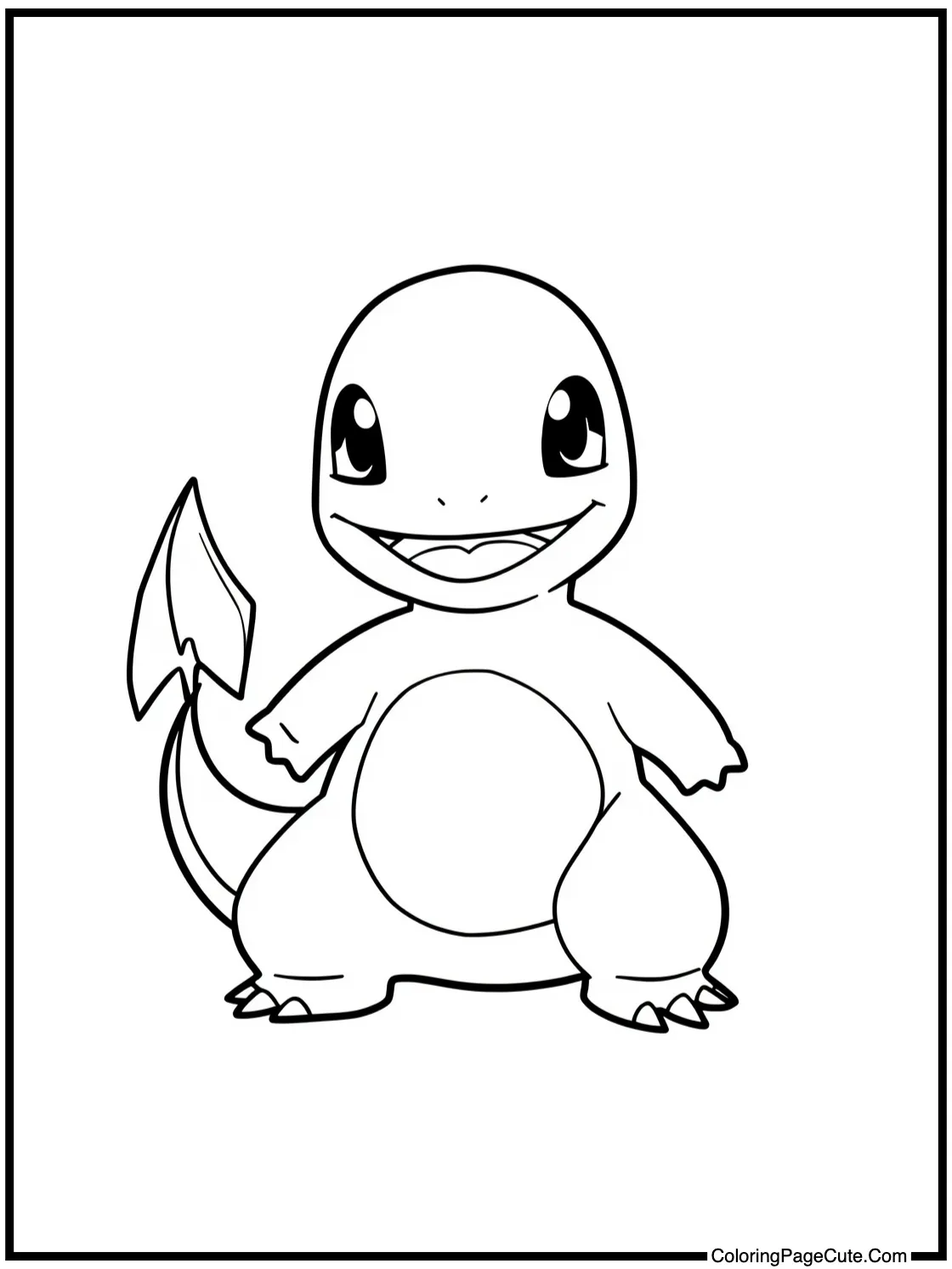 with Charmander smiling