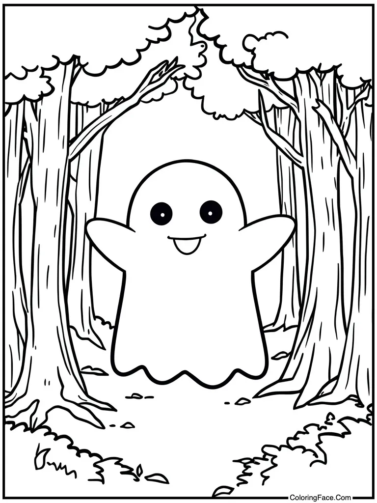 Ghost with spooky grin