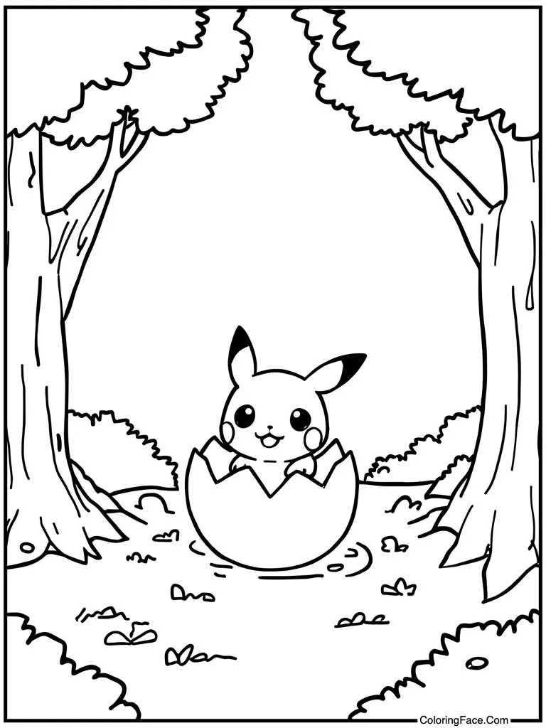 Cute egg hatching baby