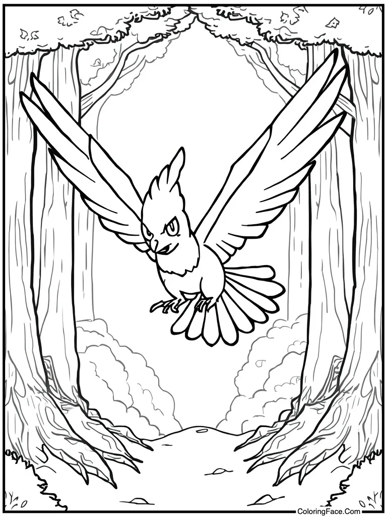 Bird flying feather attack