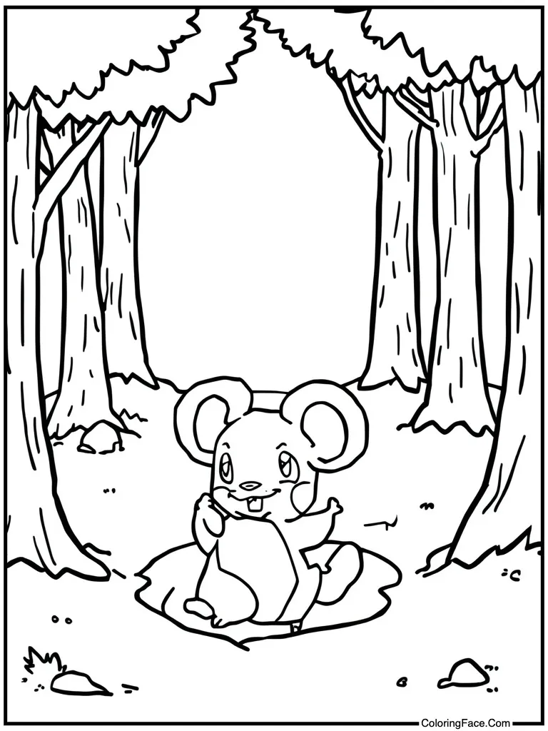 Sand mouse digging hole