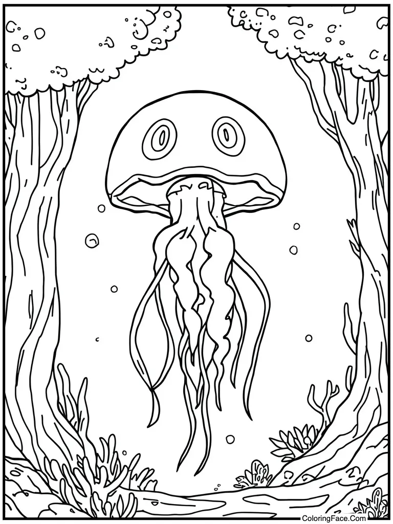 Jellyfish floating in ocean