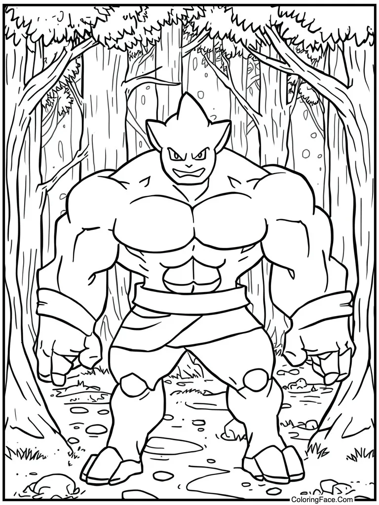 Rock with muscular arms