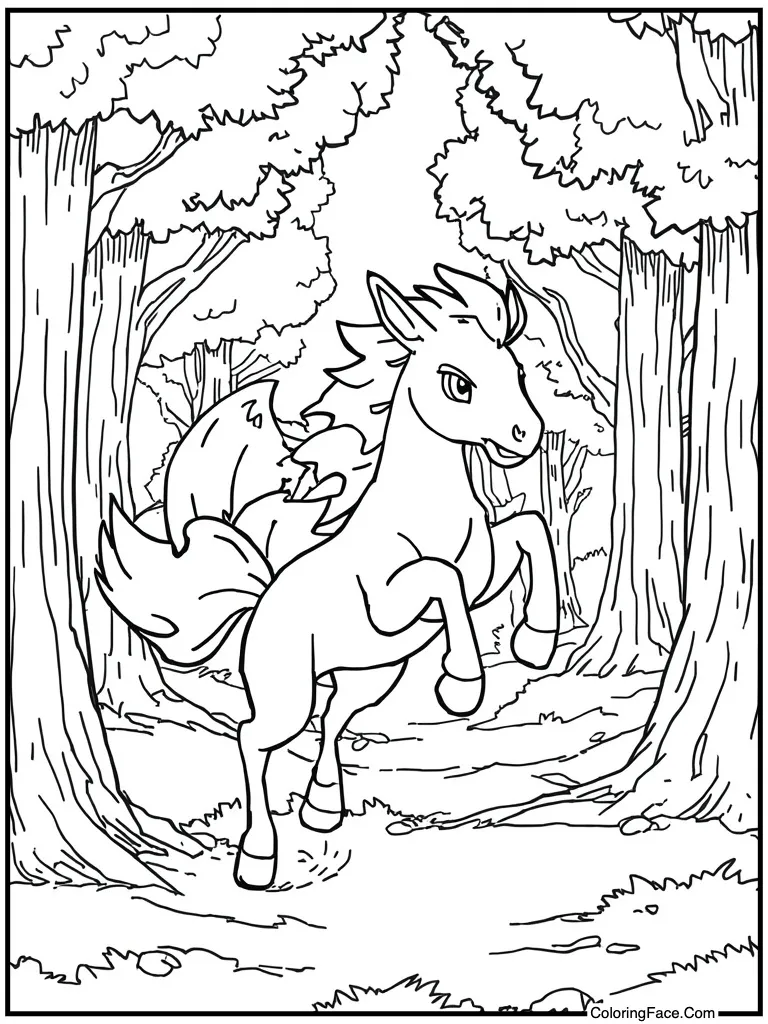 Fire horse running fast