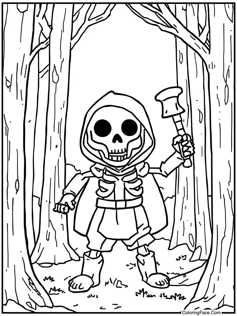 Bone thrower wearing skull