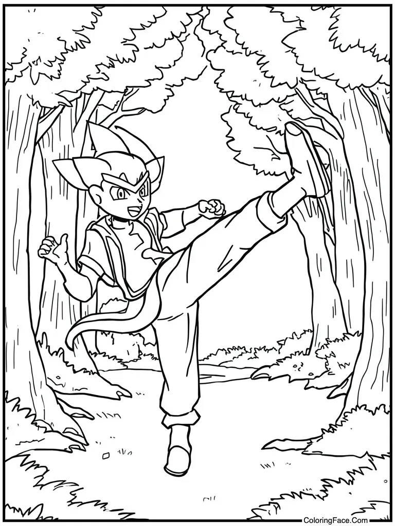 Kicking master fighting stance