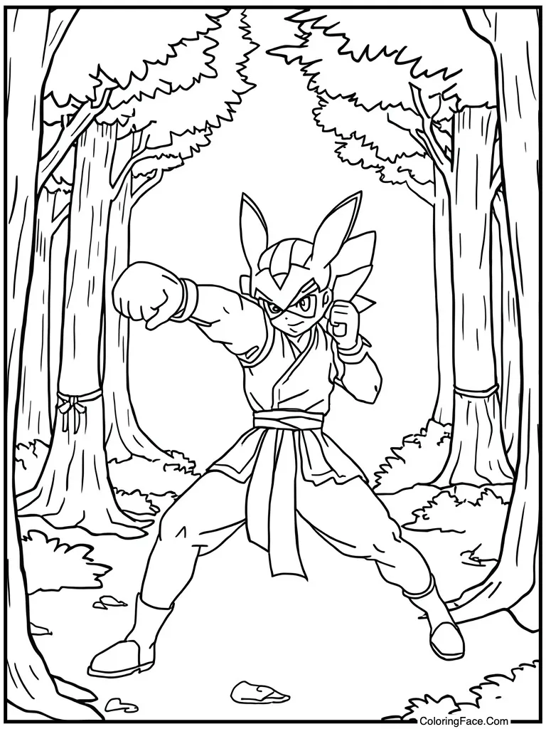 Boxing master throwing punch