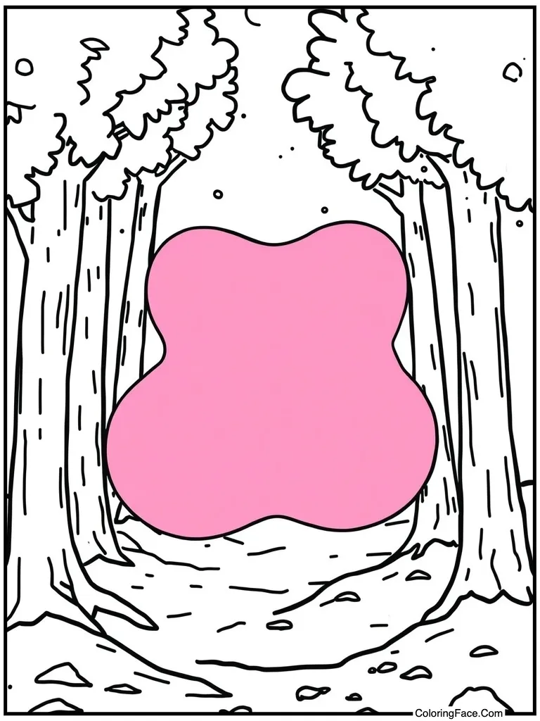 Pink blob transforming shape
