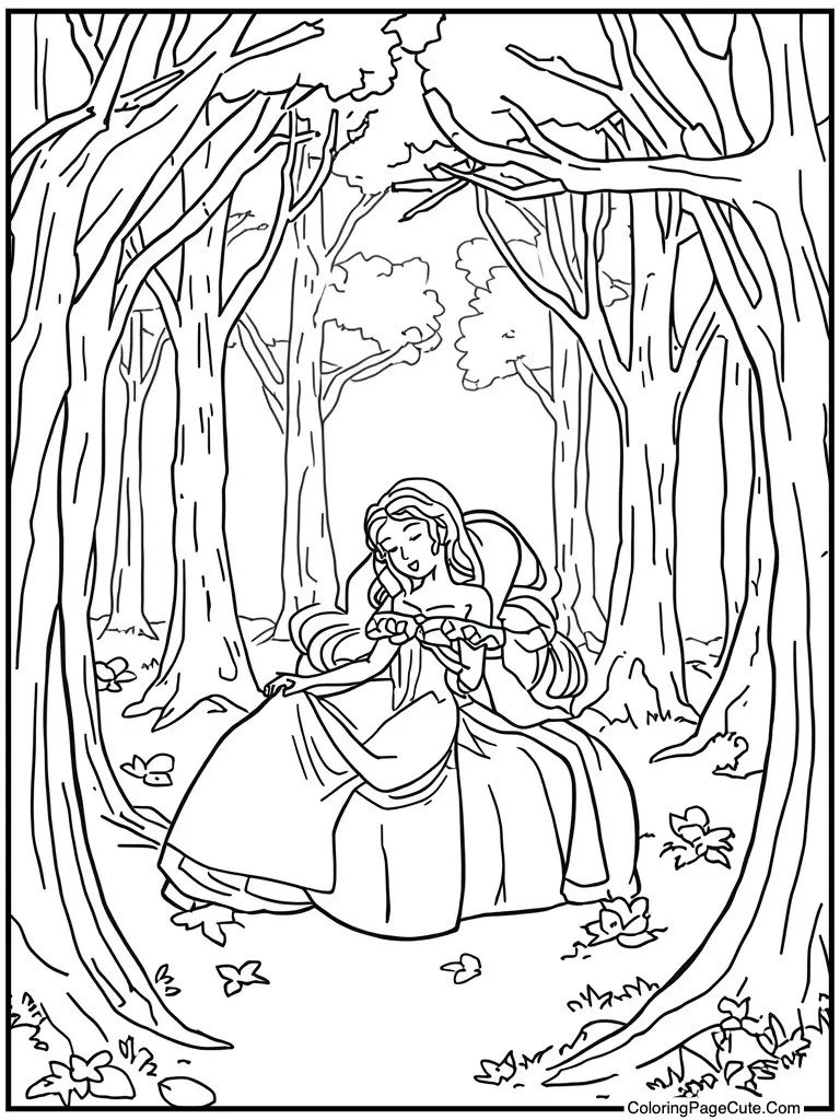 Sleeping beauty on bed