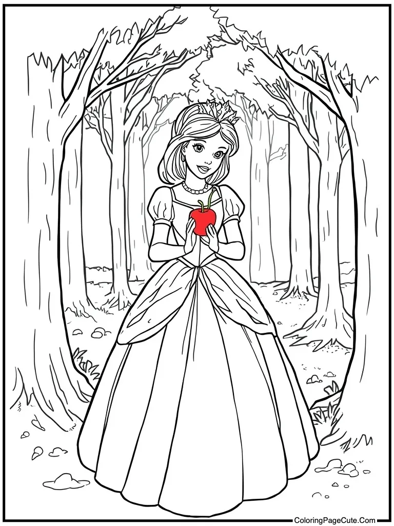 Holding red poison apple