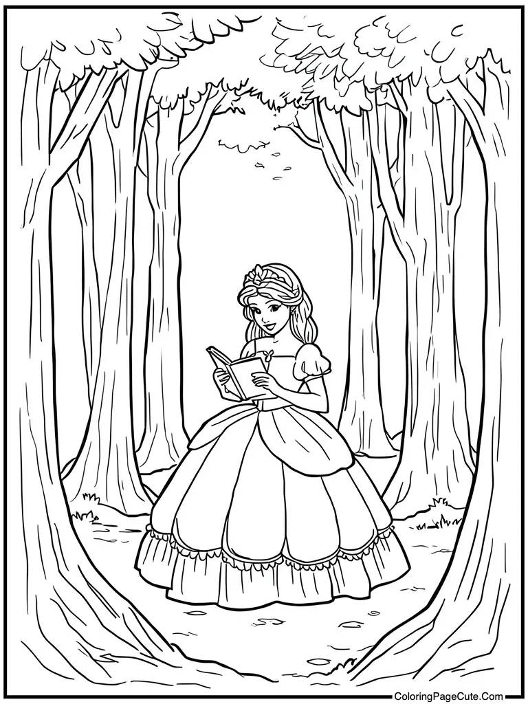 Reading book in library