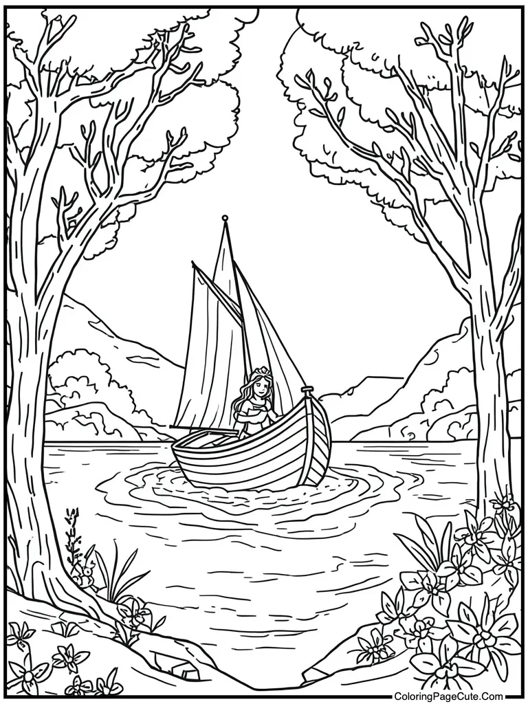 Sailing boat across ocean