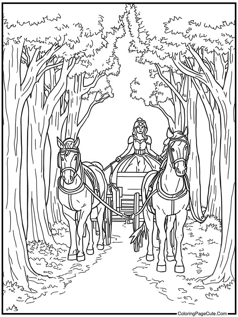 Carriage pulled by horses