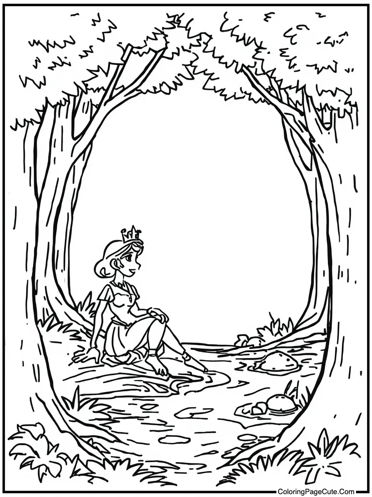 Frog prince sitting nearby