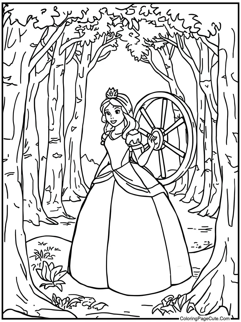 Spinning wheel in room