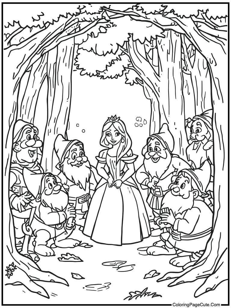 Seven dwarfs working hard