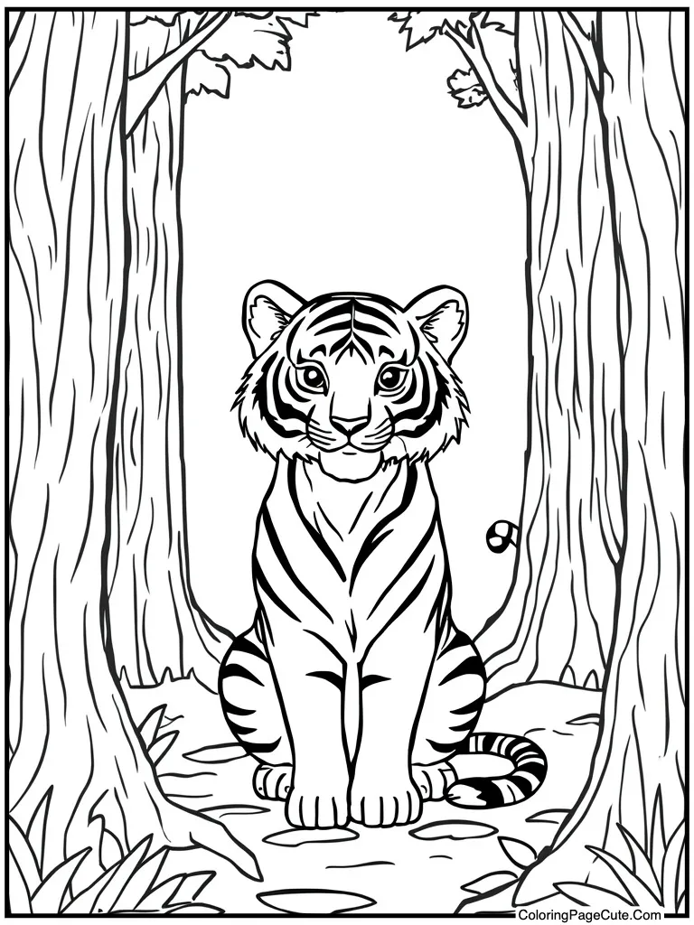 Tiger pet sitting calm