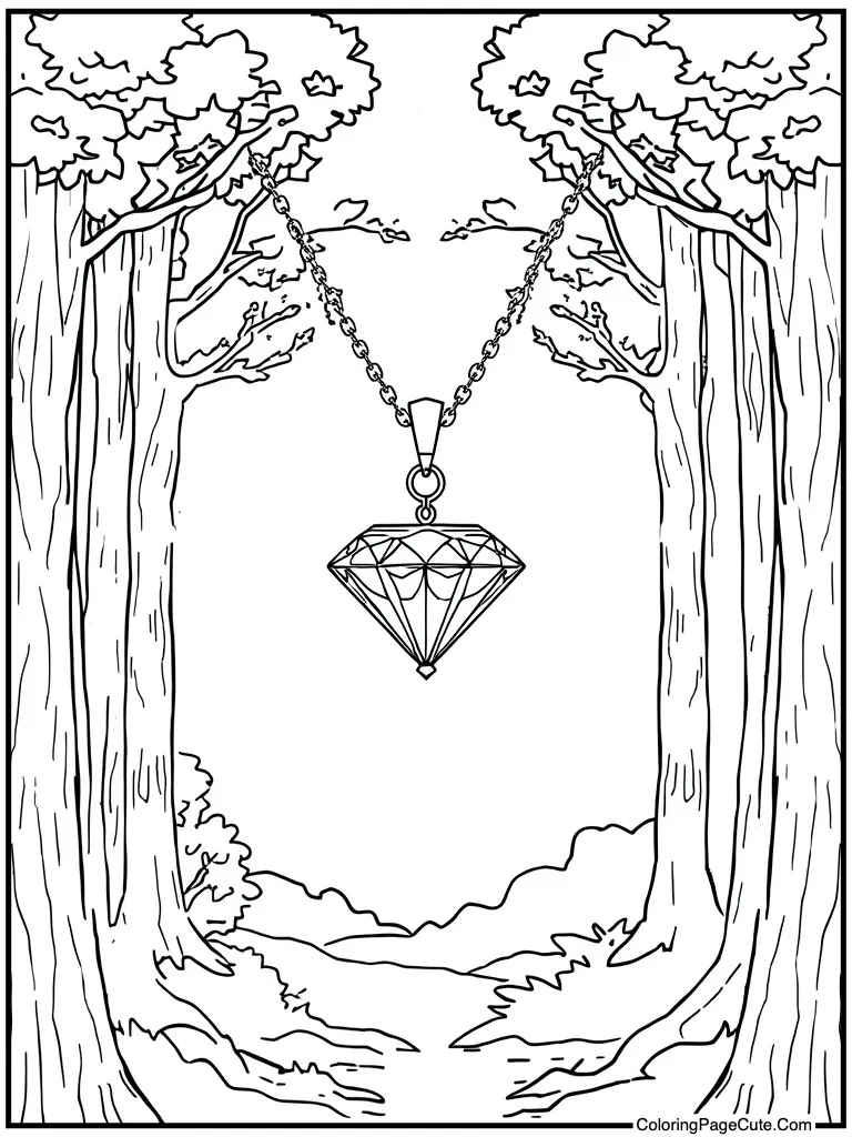 Necklace with big diamond