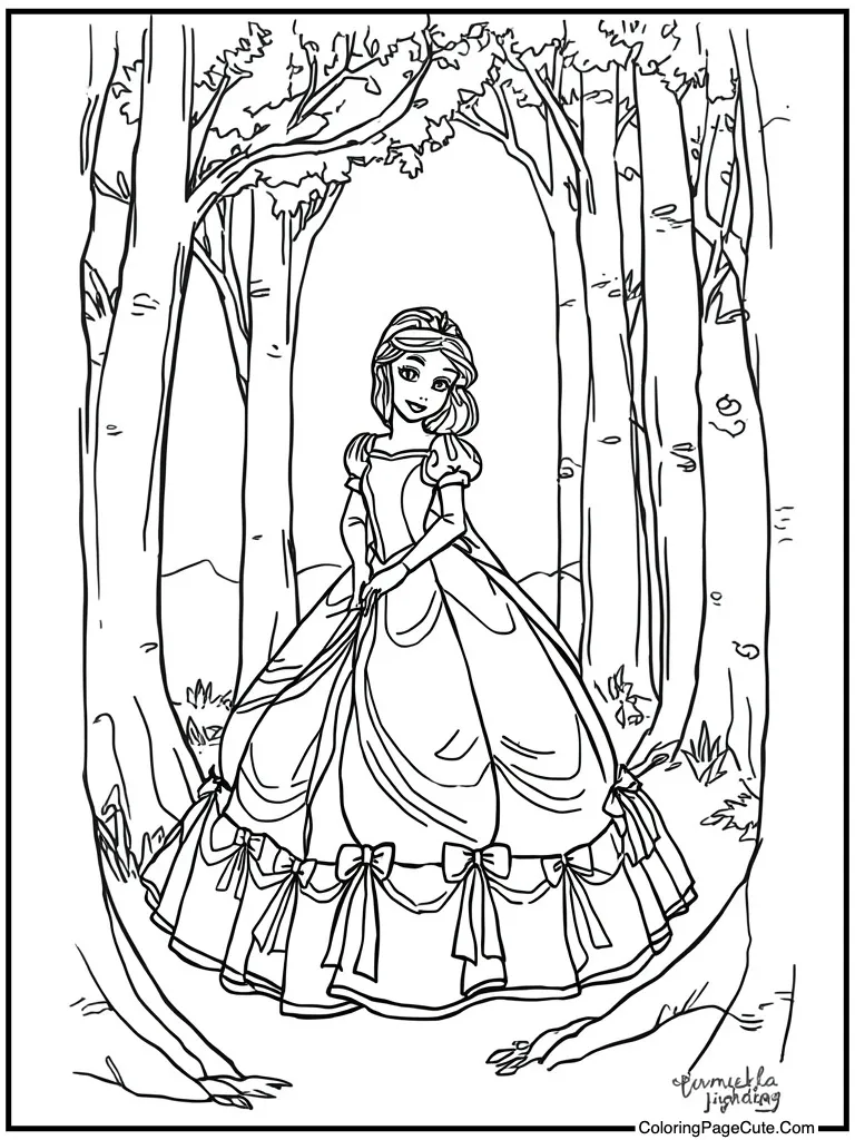 Gown with many ribbons