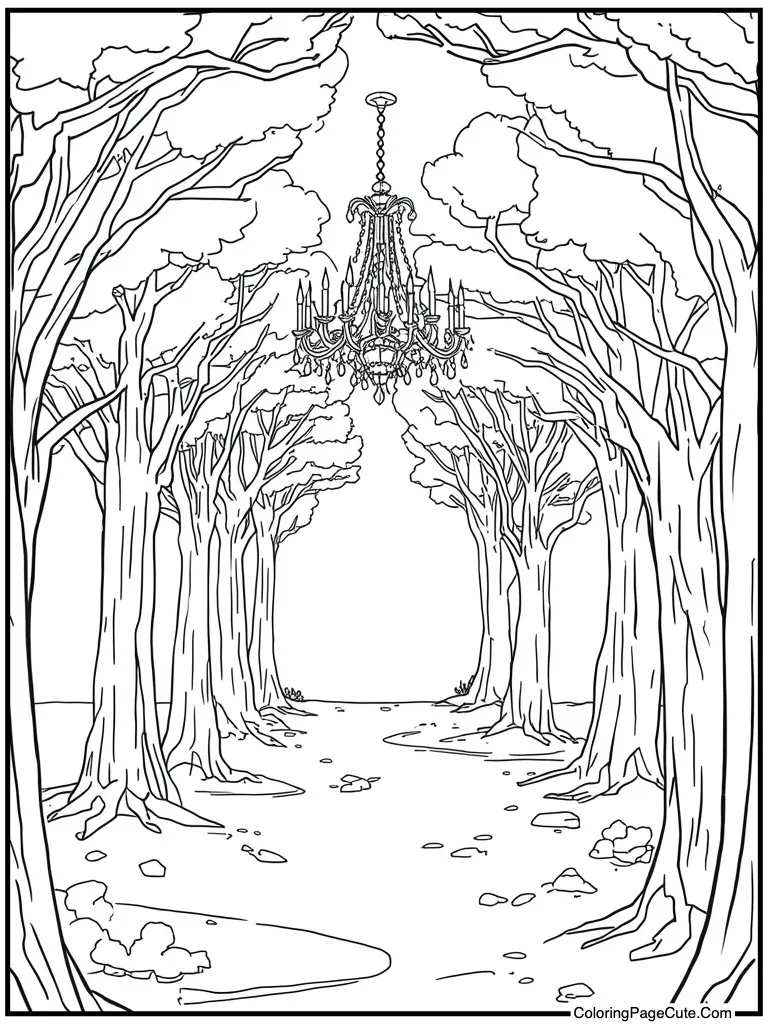 Ballroom with crystal chandelier