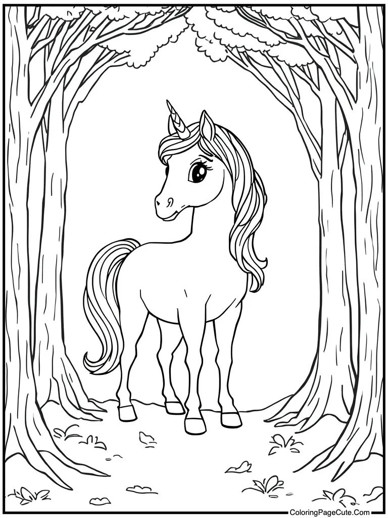 Unicorn with rainbow mane