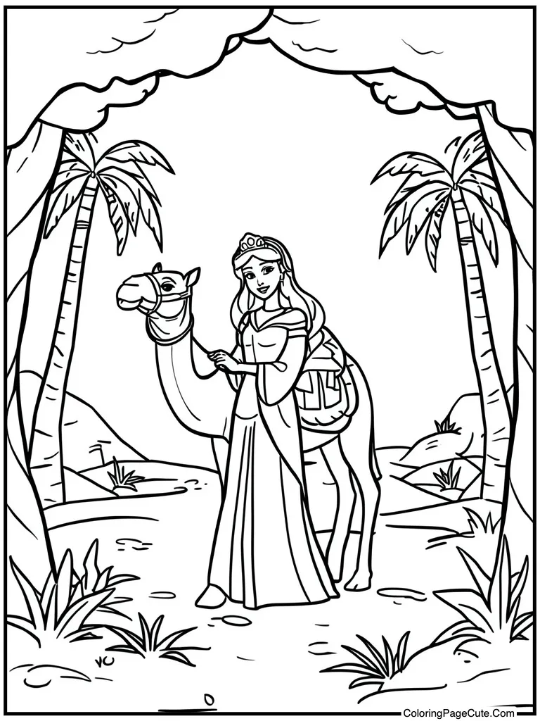 Desert girl with camel