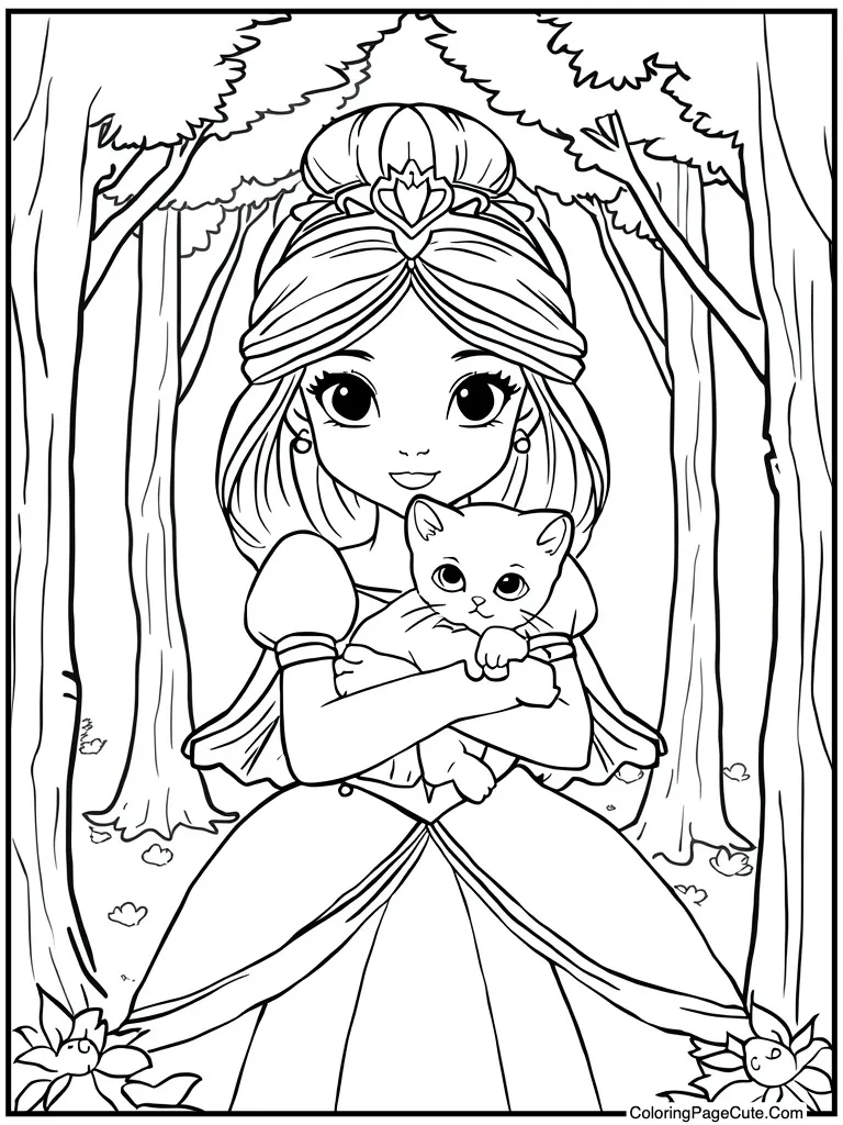 Holding a cute kitten