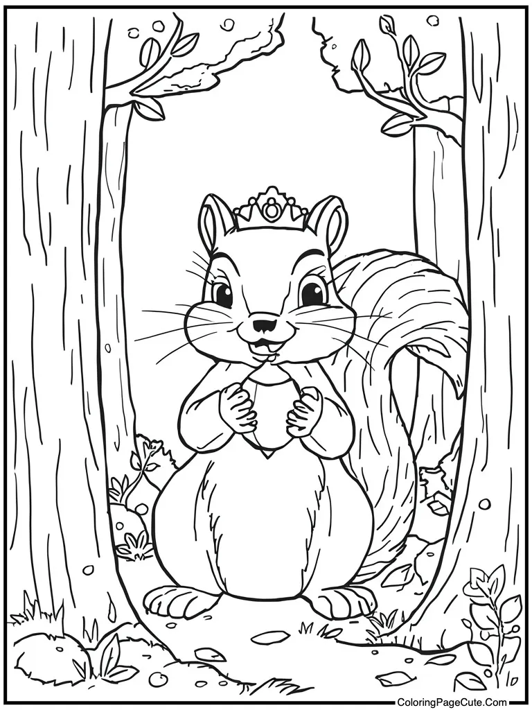 Squirrel holding a nut