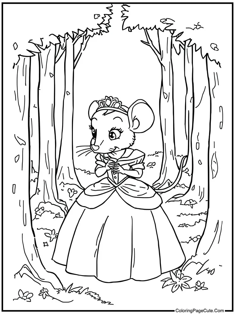 Mouse sewing a dress