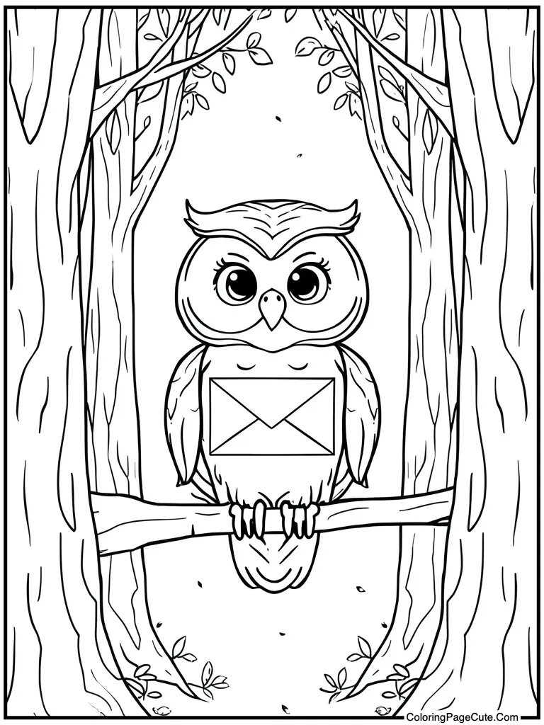 Owl delivering a letter